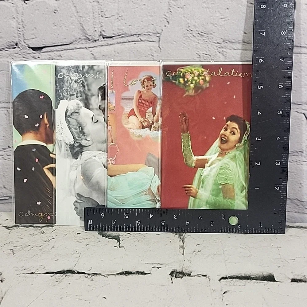 Congratulations Wedding Greeting Cards Retro Photos Lot Of 4 Sealed By Bikini